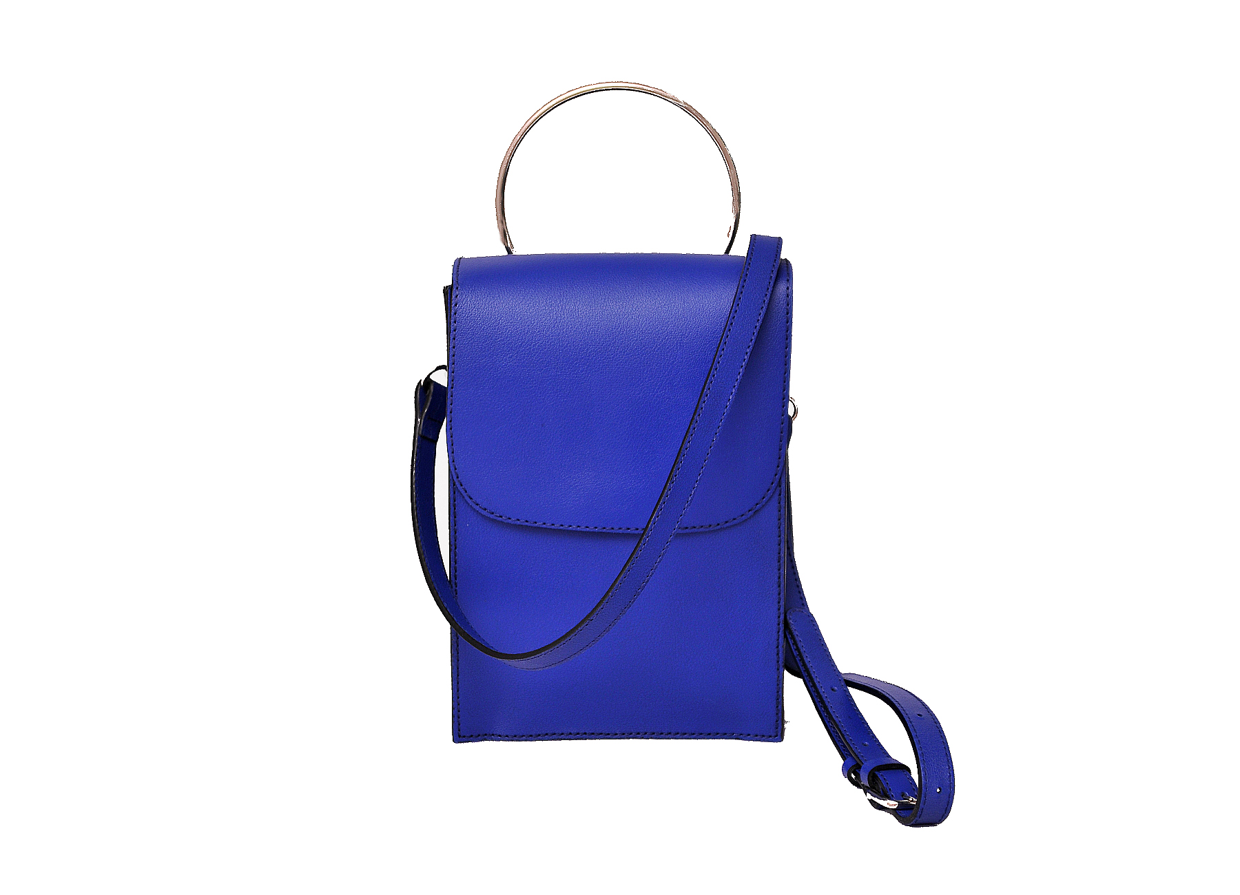 Cross body small satchel with ring handle