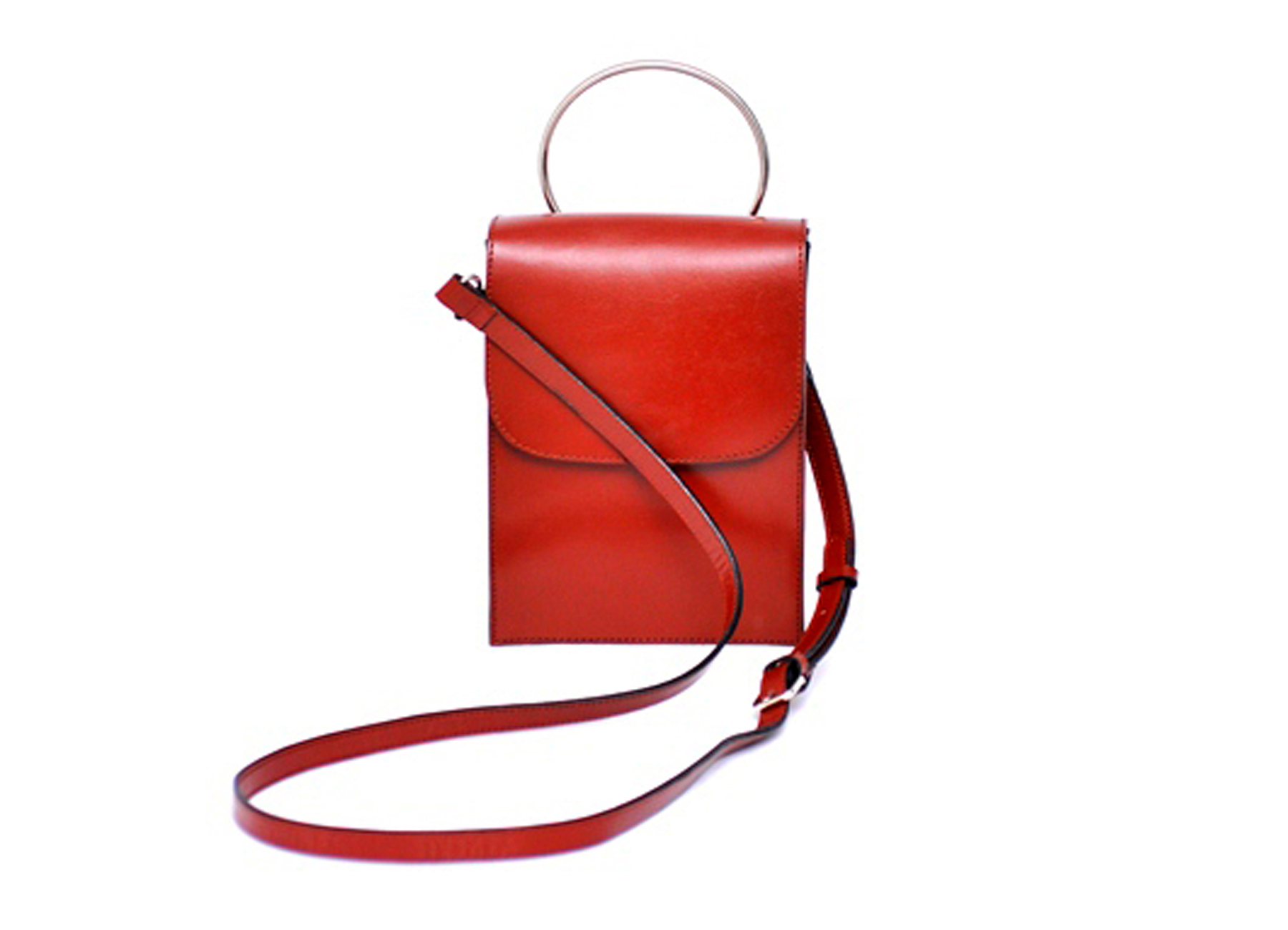 Cross body small satchel with ring handle