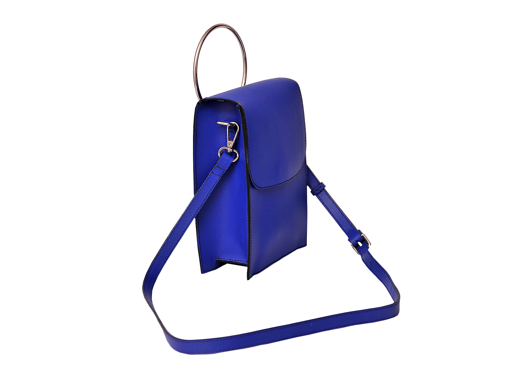 Cross body small satchel with ring handle