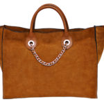 Tote bag with chain shoulder straps
