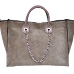 Tote bag with chain shoulder straps