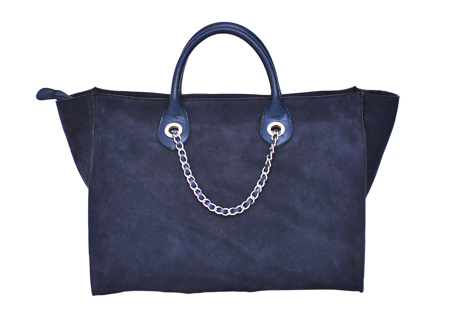 Tote bag with chain shoulder straps