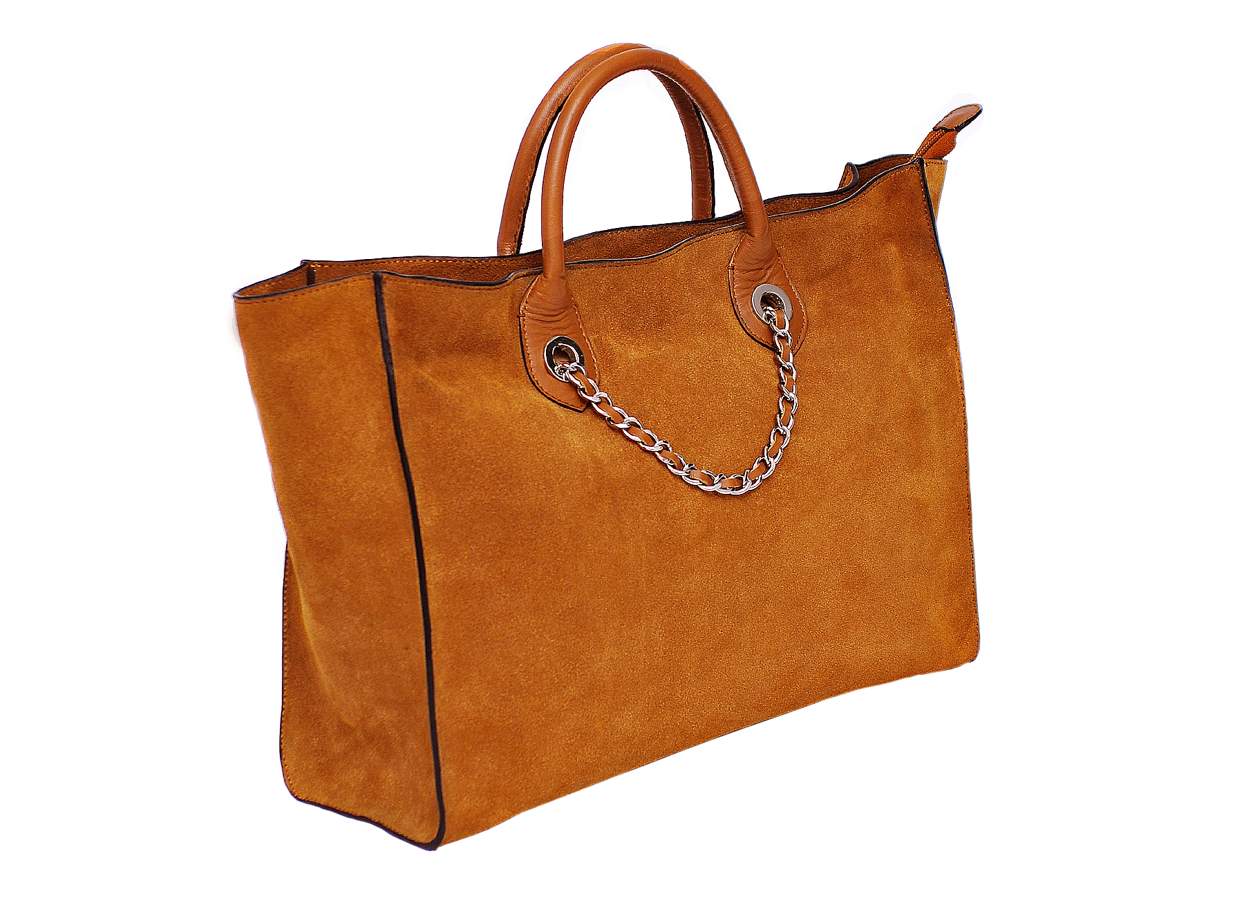 Tote bag with chain shoulder straps
