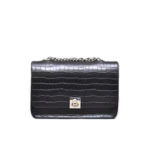 Compact cross body bag with chain strap