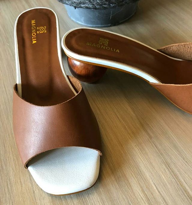 Wooden high heel on sale slides